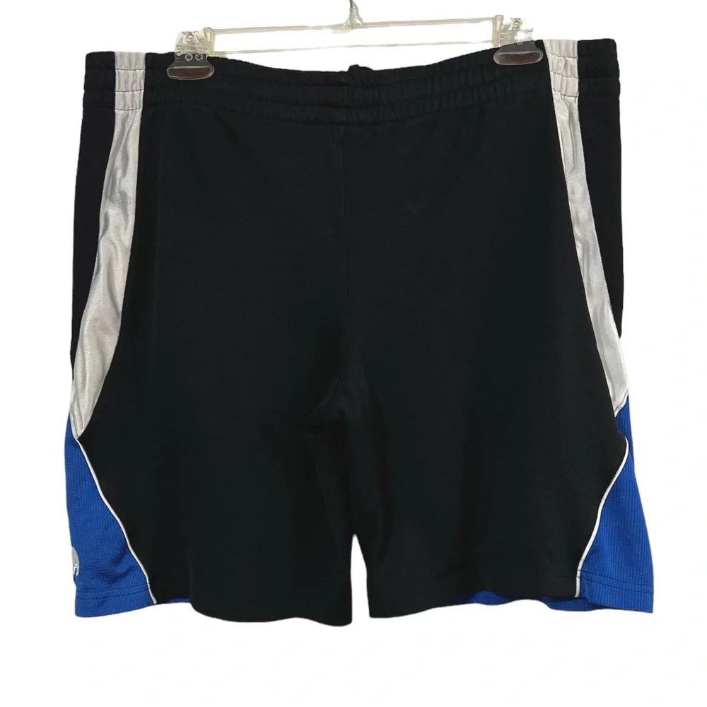 NBA Mens Athletic Shorts Size L Black Blue Basketball Sports Gym Activewear